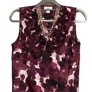 LOFT Ruffled Pink Top